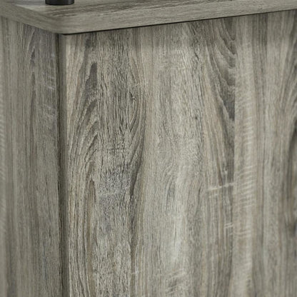 Gray Fireplace Entertainment Center with Storage Cabinets for TVs up to 55 Inch