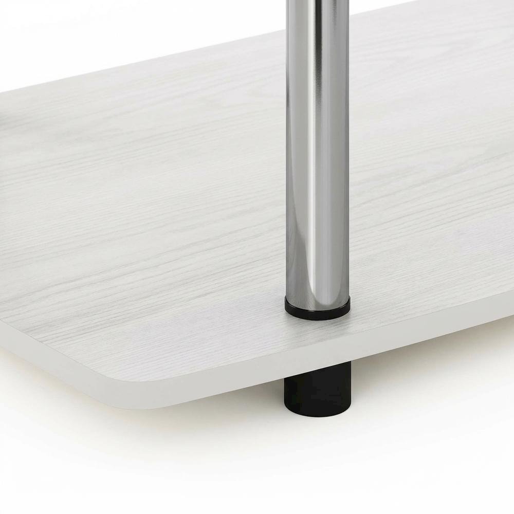 Oak/Chrome TV Stand with 3-Tier Shelving and Engineered Wood Construction