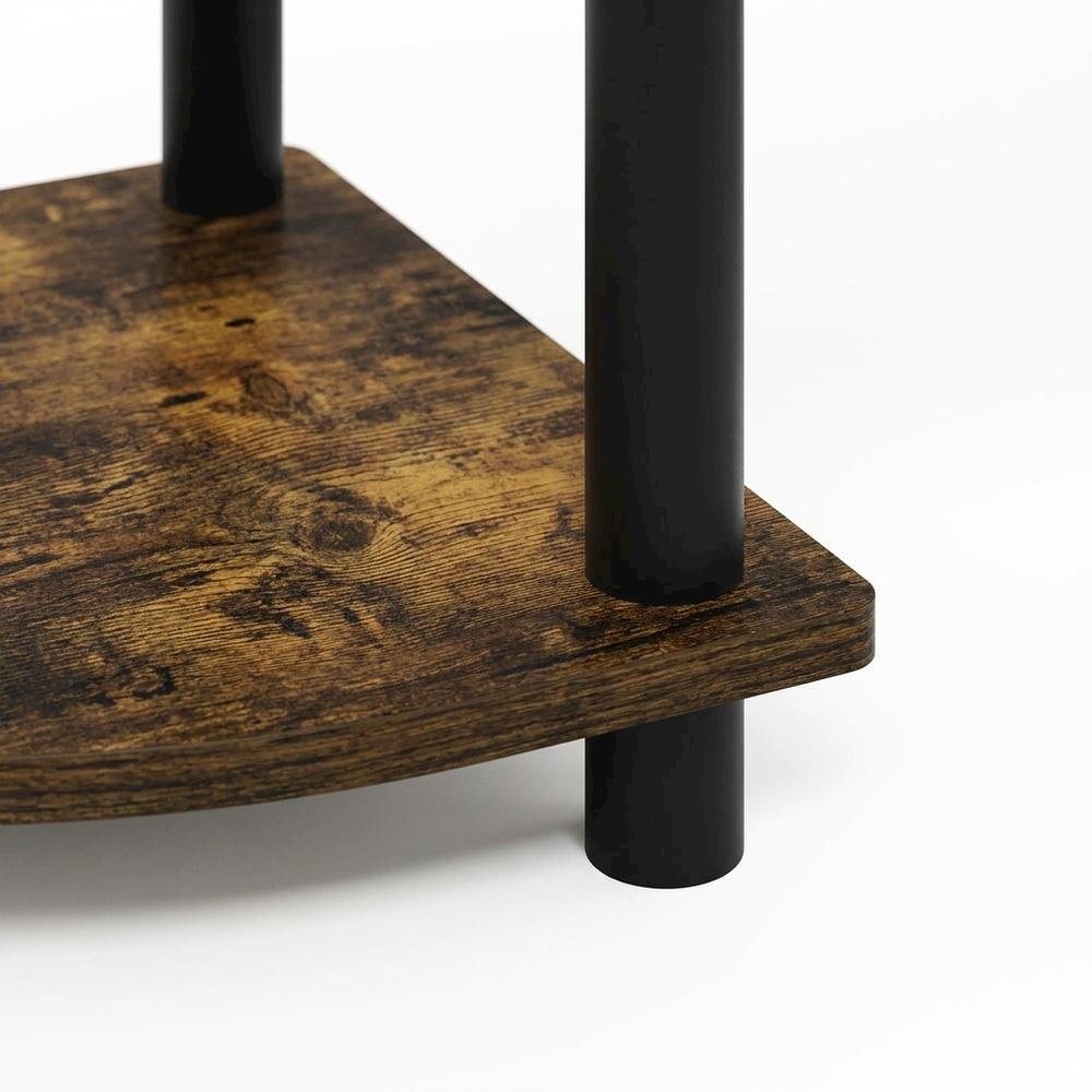 Engineered Wood TV Stand with Amber Pine and Black Finish