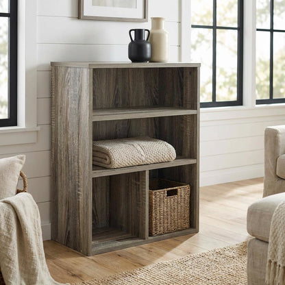 Engineered Wood Bookcase in Warm Brown Finish for Elegant Home Storage