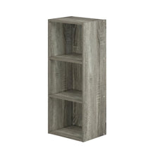 3-Tier Open Shelf Bookcase in French Oak Engineered Wood for Storage and Display