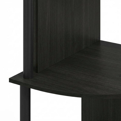 4-Tier Z-Shaped Corner Shelf Bookcase with Engineered Wood Finish