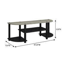 Wide TV entertainment center in French Oak Grey, black, Engineered Wood