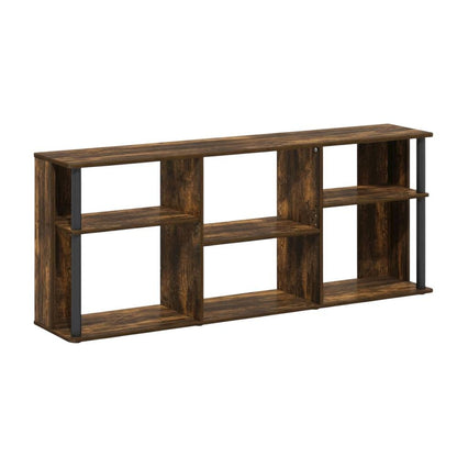Engineered Wood TV stand with black and amber pine finish