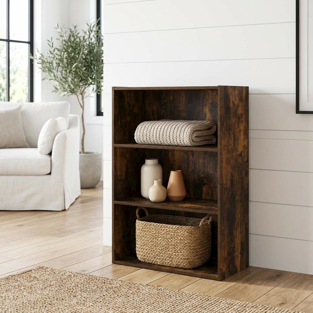 3-Tier Open Shelf Bookcase with Sturdy Engineered Wood Construction