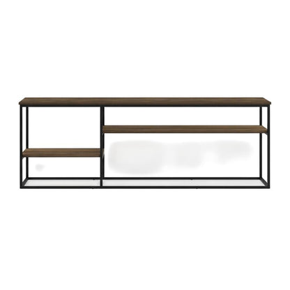 Modern TV stand in Columbia Walnut wood finish for TVs up to 65 inches