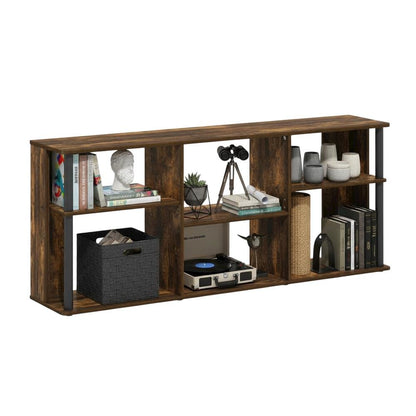 Engineered Wood TV stand with black and amber pine finish