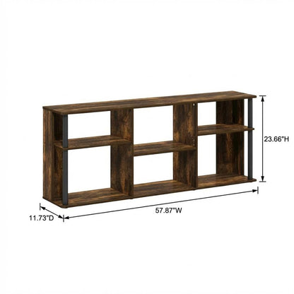 Engineered Wood TV stand with black and amber pine finish