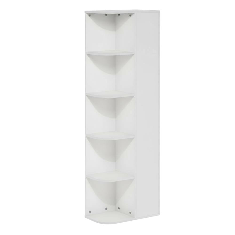 5-Tier Corner Bookcase with Open Shelving for Living Spaces