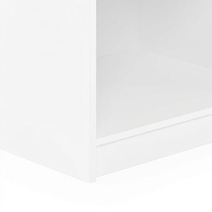 Solid White Nightstand Set, Handle, Drawer, Contemporary Bedroom Furniture