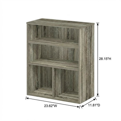 Engineered Wood Bookcase in Warm Brown Finish for Elegant Home Storage