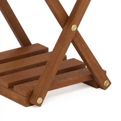 Multi-Use Folding Display Shelf With Portable Design For Garden And Patio