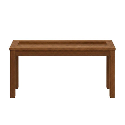 Hardwood Bench, Teak Oil Finish, Backless Garden Seat