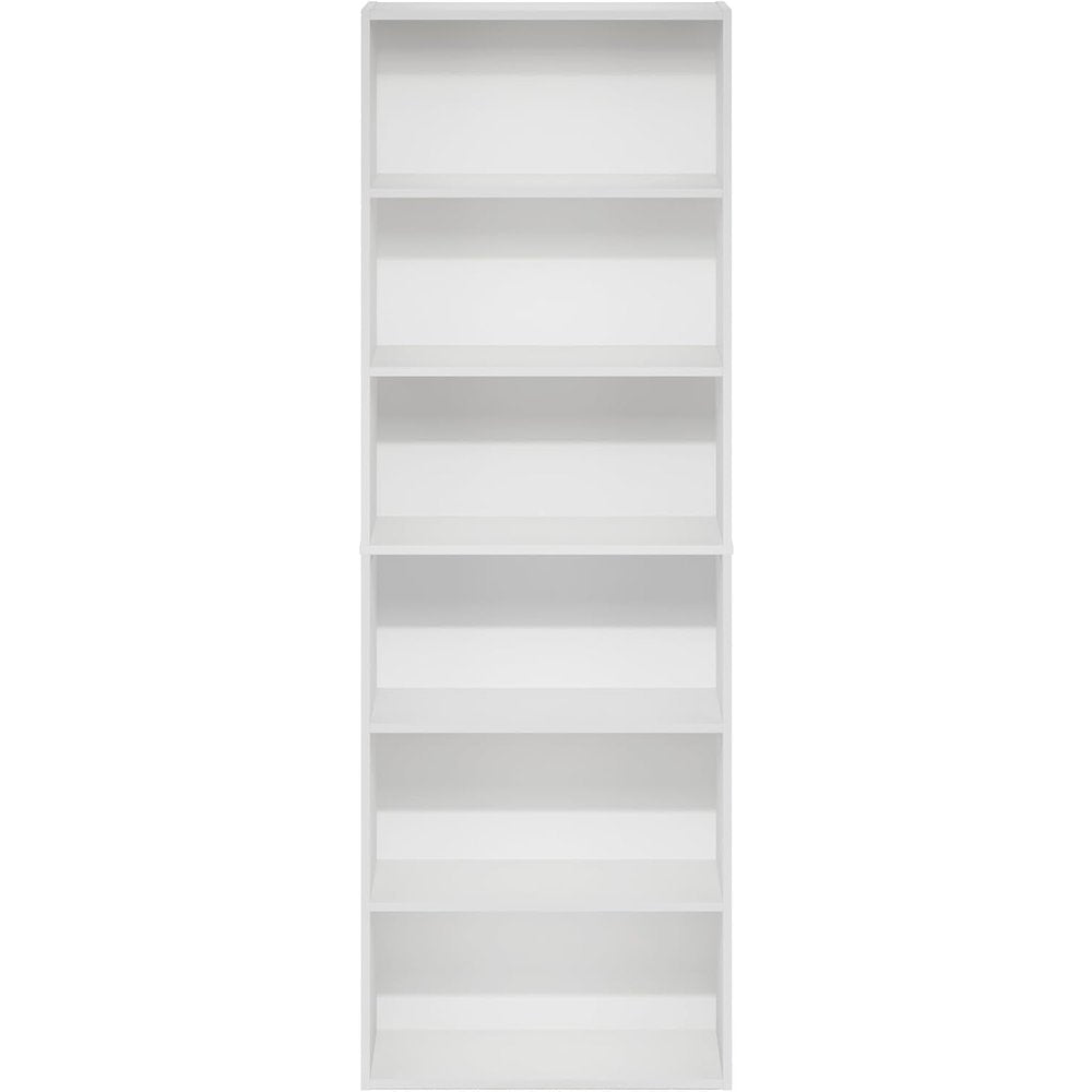 Engineered Wood Book Shelf with Six Tiers of Engineered Wood Shelves