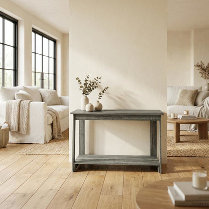 Engineered Wood TV Stand in French Oak Grey with Modern Storage Design