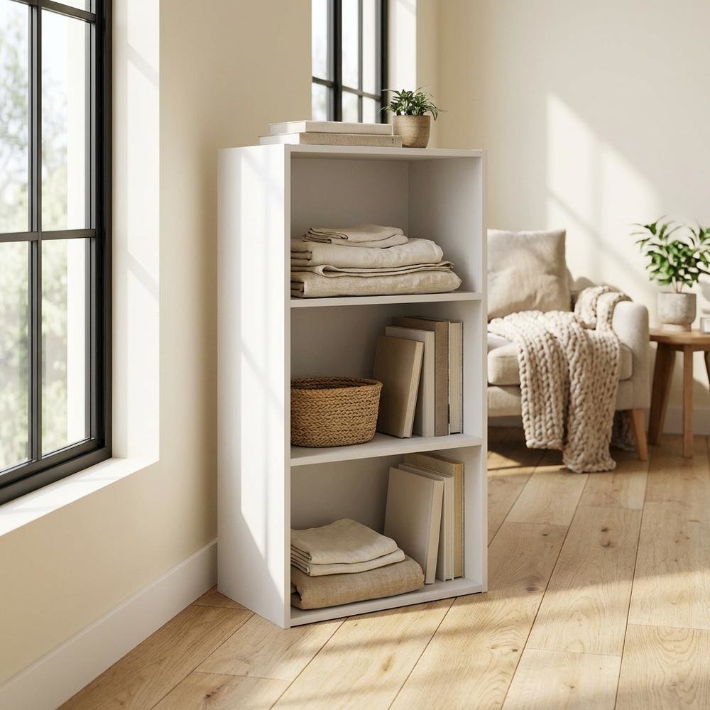 Engineered Wood 3-Tier Open Shelf Closet & Clothing Storage Organizer