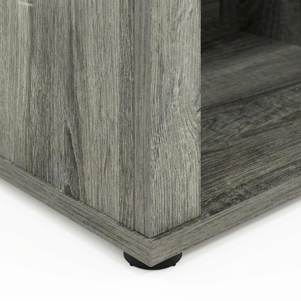 Engineered Wood TV stand with fireplace in French Oak Grey for modern living