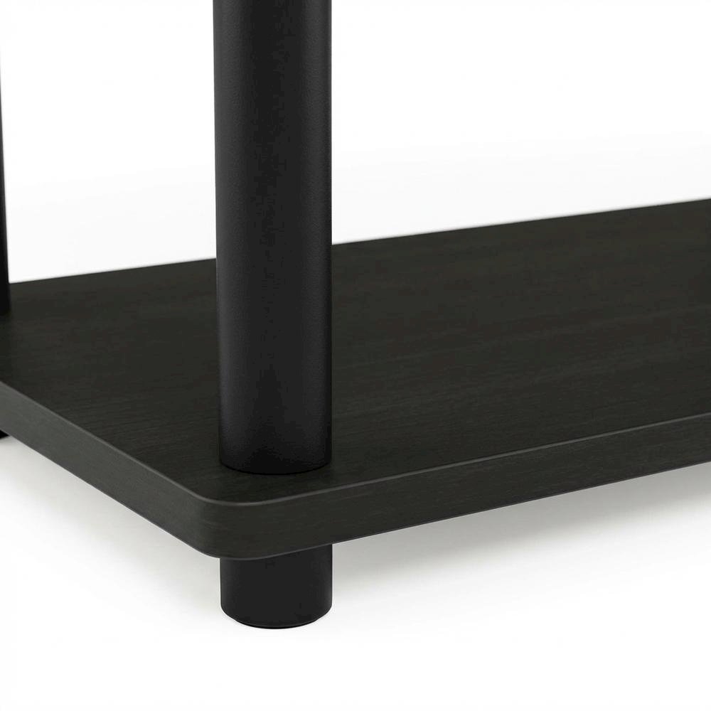 Modern Entertainment Center in Espresso/Black with Spacious Shelves and Storage