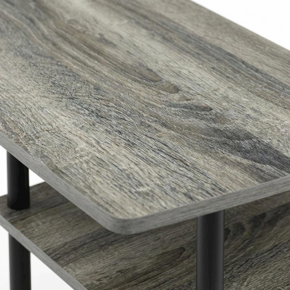 Engineered Wood TV stand with French Oak Grey and Black finish, 3-Tier