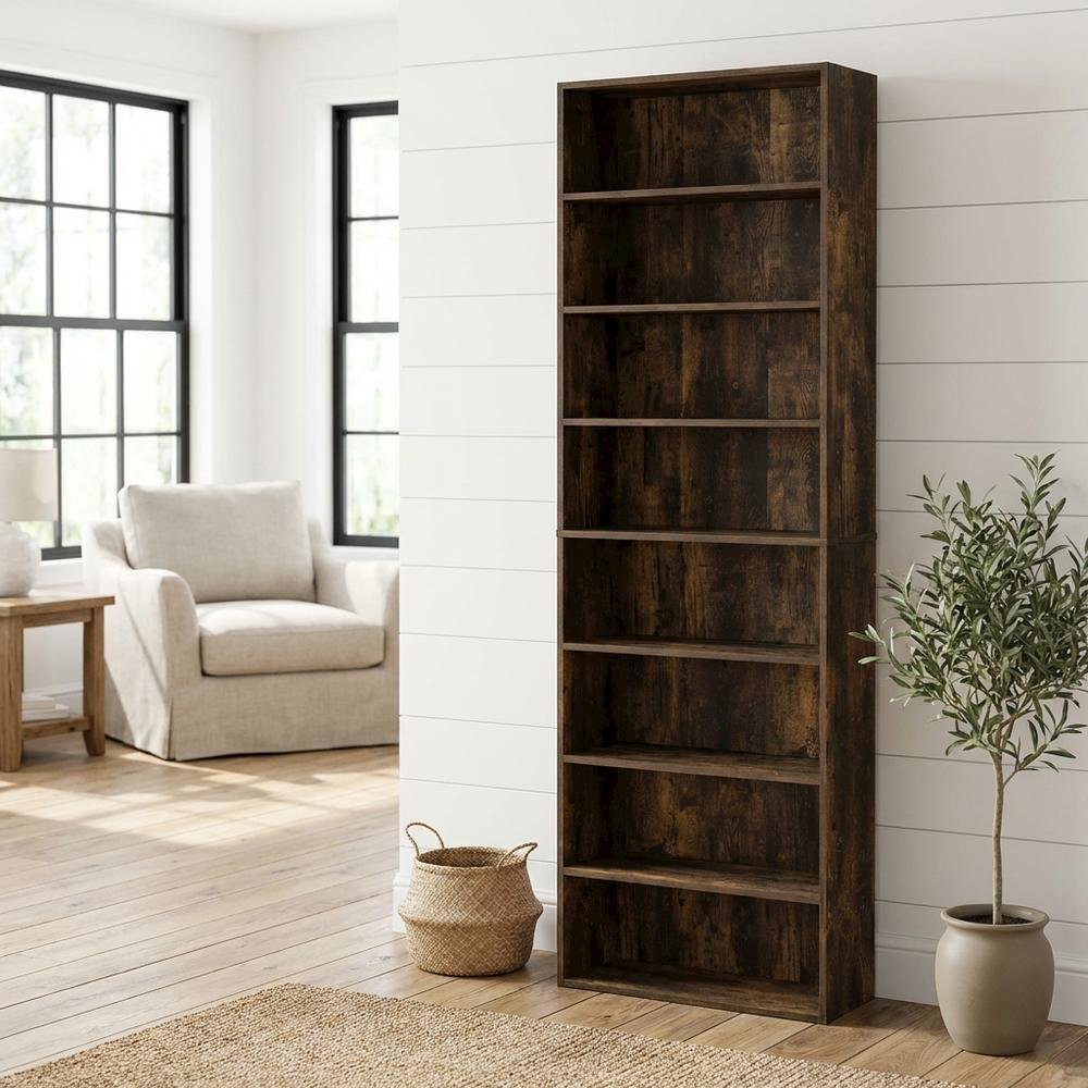 Engineered Wood bookcase with open shelving for home or office use