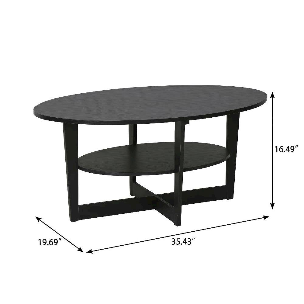 Round Walnut Coffee Table with Sturdy Engineered Wood Base and Smooth Finish