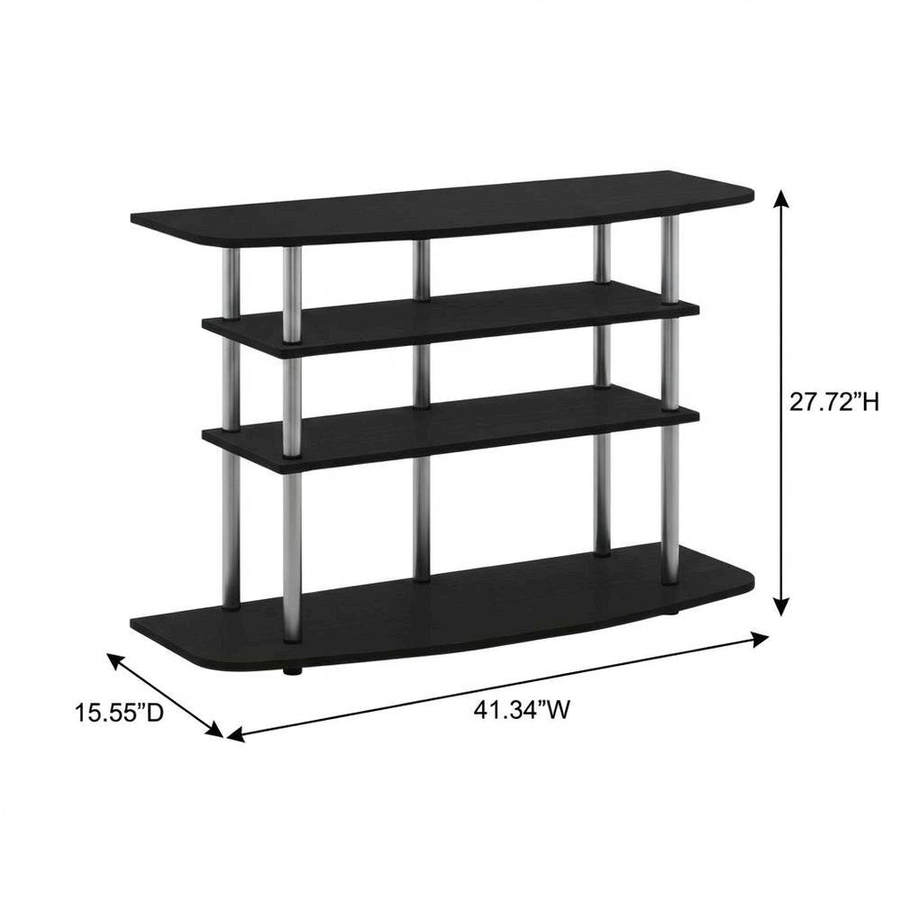 Engineered Wood TV Stand for up to 46-inch Screens with 4-Tier Storage