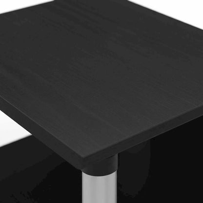 Engineered Wood TV stand in Americano finish with stainless steel tubes