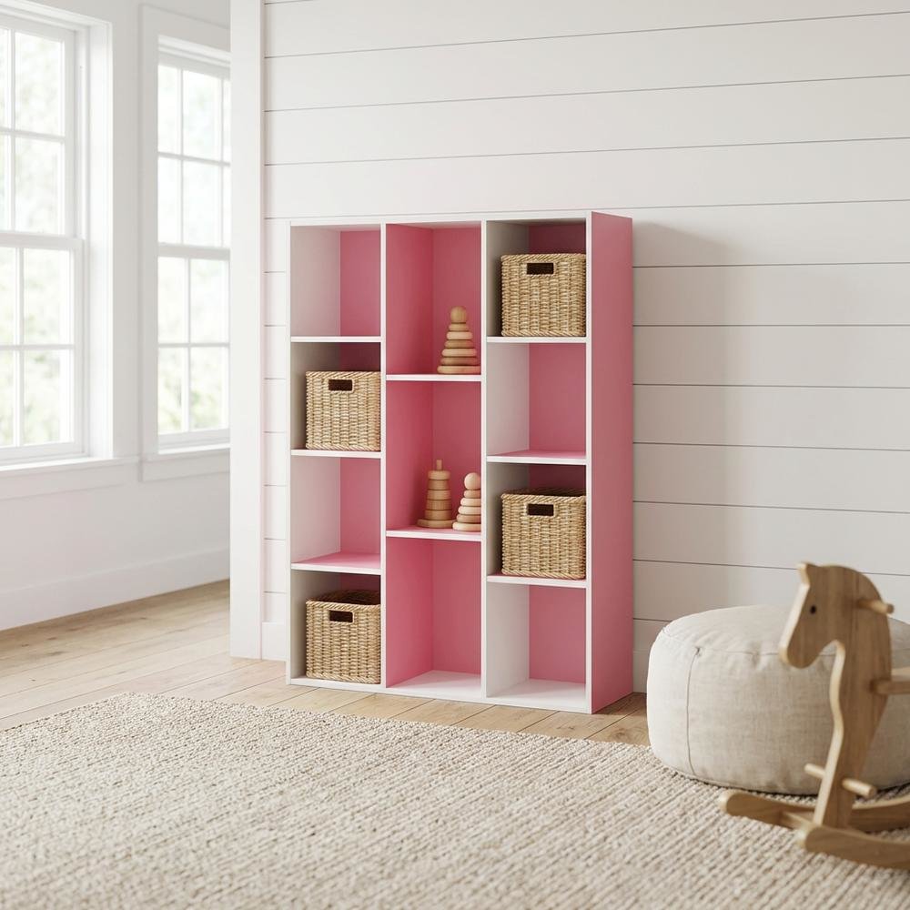 Reversible Open Shelf Bookcase with Sturdy Engineered Wood Construction
