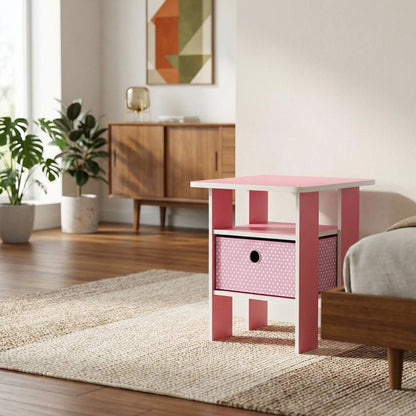 Engineered Wood end table with drawer for bedside or living room use