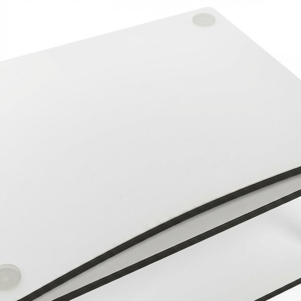 Modern white coffee table with open shelf, 2-tier design and sleek style