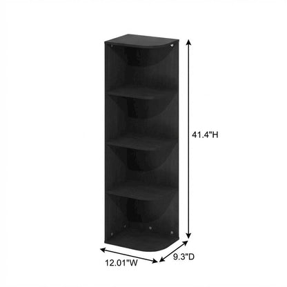4-Tier Corner Bookcase with Open Shelves for Living Room Storage
