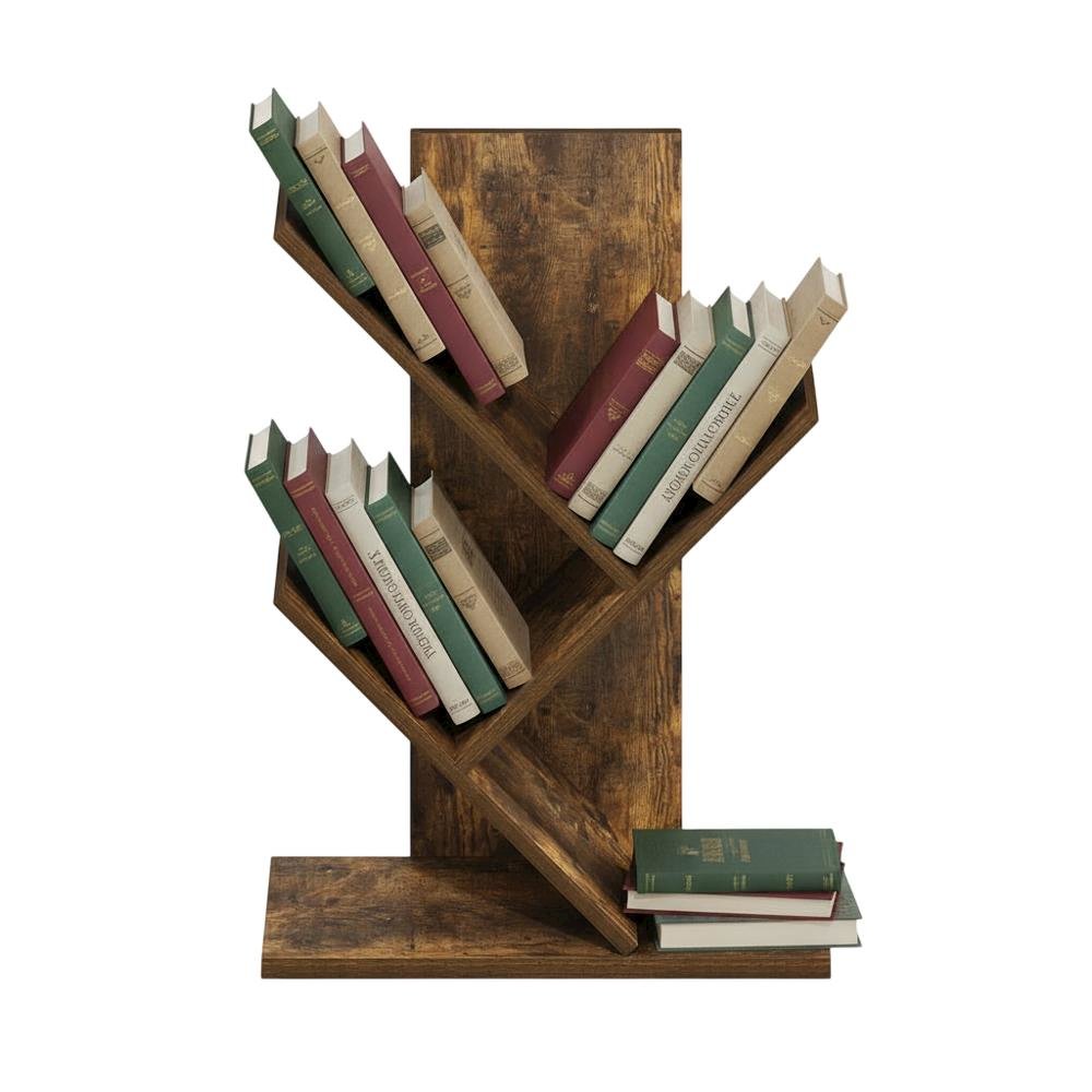 Engineered Wood Bookcase in Warm Brown Finish with Ample Storage