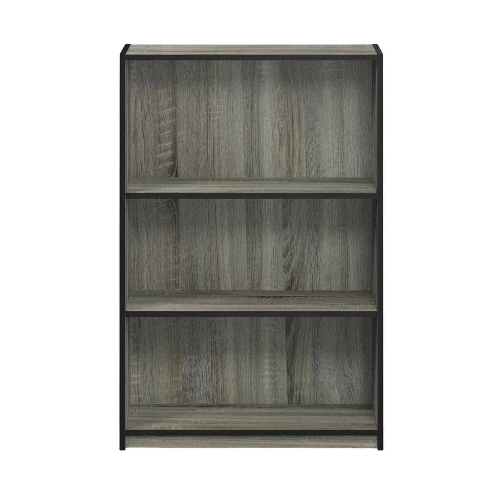 3-Tier Adjustable Bookcase with Engineered Wood Shelves