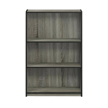 3-Tier Adjustable Bookcase with Engineered Wood Shelves
