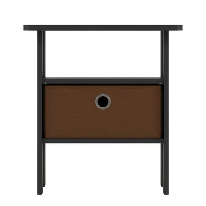 Engineered Wood nightstand set with bin drawer in Americano finish