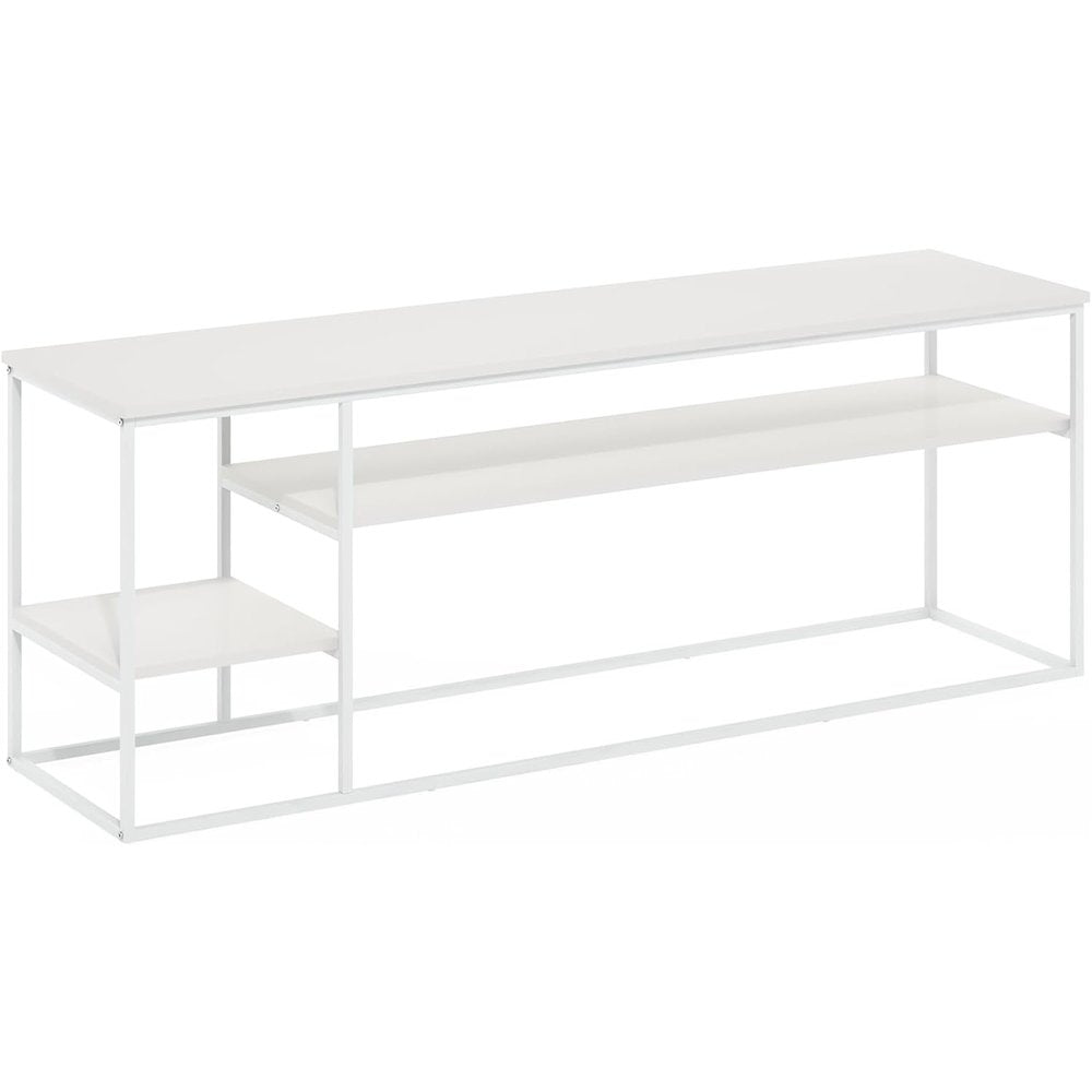 65 Inch Entertainment Center with Metal Frame and Open Shelf TV Console