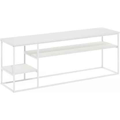 65 Inch Entertainment Center with Metal Frame and Open Shelf TV Console