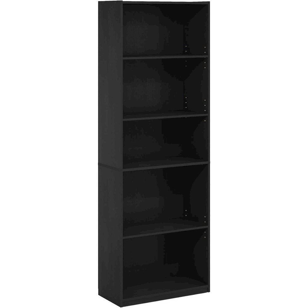 Engineered Wood Book Shelf Featuring Five Tiered Engineered Wood Shelves