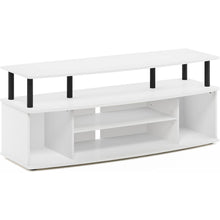 White 55 Inch TV Stand with 3 Shelves and 2 Cabinets Modern TV Console