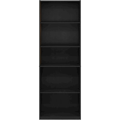 Engineered Wood Book Shelf Featuring Five Tiered Engineered Wood Shelves