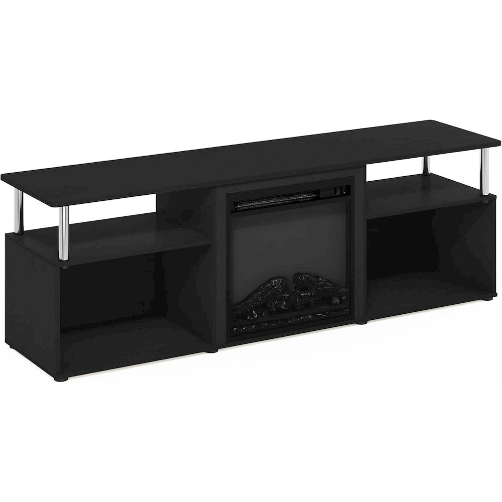 70 Inch Fireplace TV Stand with Four Shelves and Elegant Electric Insert