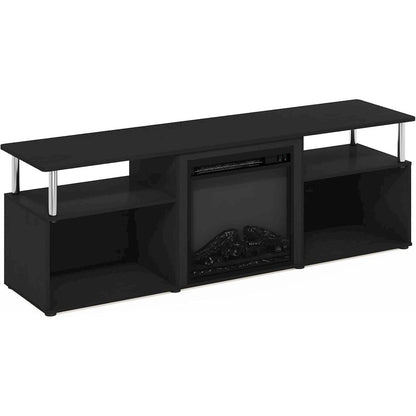 70 Inch Fireplace TV Stand with Four Shelves and Elegant Electric Insert