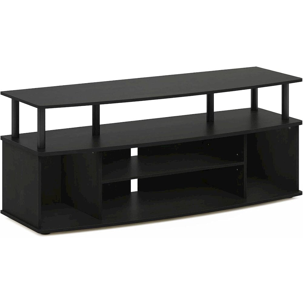 TV Stand with 3 Open Shelves, 2 Cabinets, for Up to 55 Inch TV