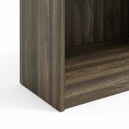 3-Tier Open Shelf Bookcase in Columbia Walnut Engineered Wood for Storage