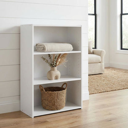 3-Shelf Bookcase with Engineered Wood Construction for Living Room and Office