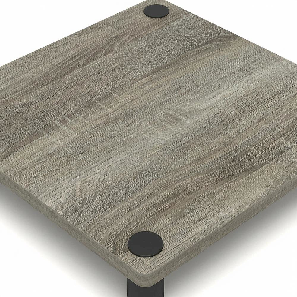 Grey Oak 3-Tier Side & Bedside Table with Modern Design