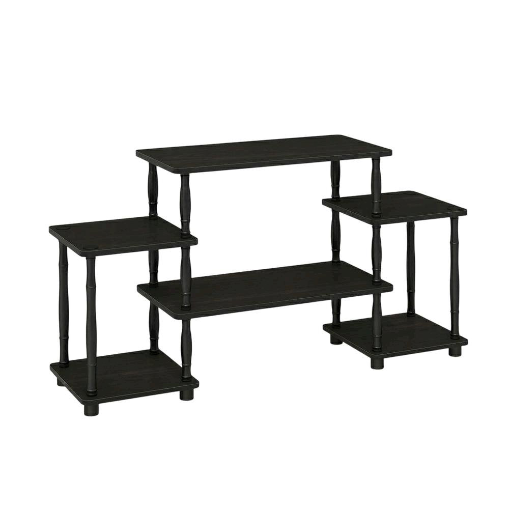Espresso and Black Entertainment Center with Bamboo Tubes, Modern Design