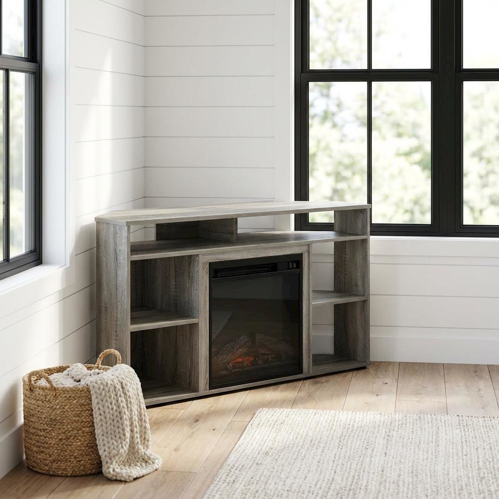 TV Stand with Fireplace for Up to 55-Inch Screens