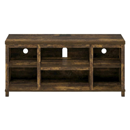 Engineered Wood 3-Tier Entertainment Center for TV up to 55 Inch, USB Ports