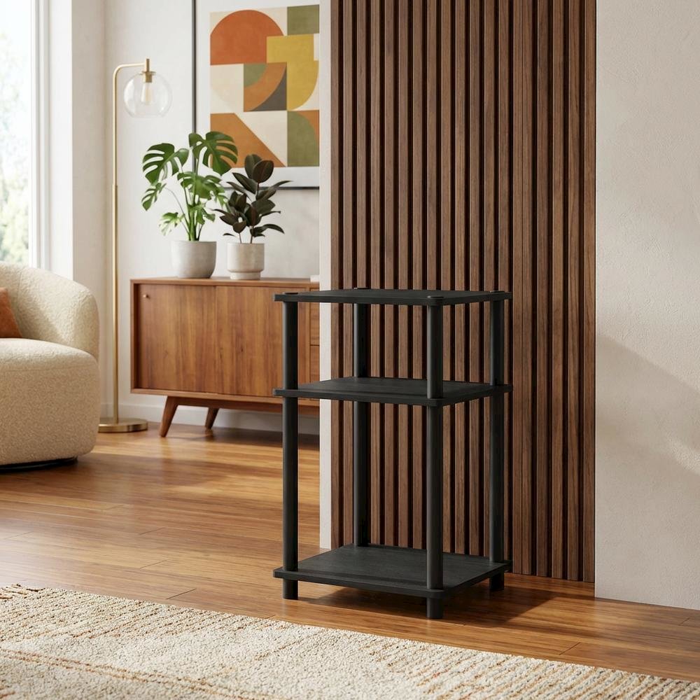 Dark Americano 3-Tier End Table with Modern Nightstand Design